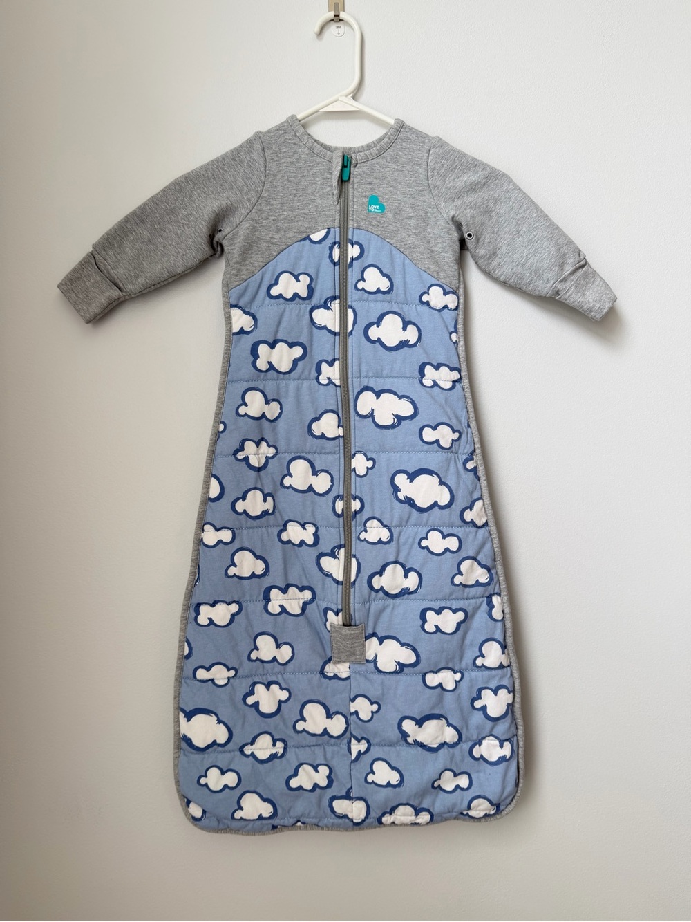 Love to Dream Blue Cloud Long Sleeve 2.5 TOG Quilted Warm Sleep Bag 6-18 Months